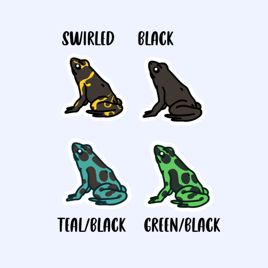 Poison Dart Frog - Dyeing Dart Frog, Azureus, and more, 3" Frog Sticker