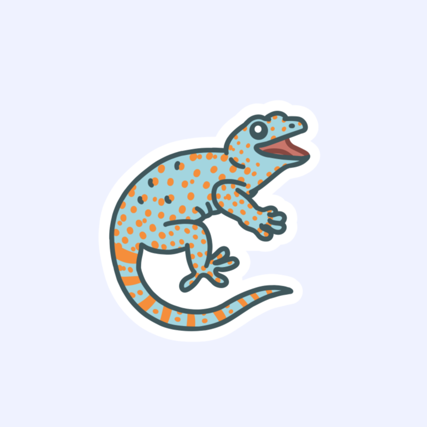 Tokay Gecko Sticker - 3" Screamy Fella Sticker