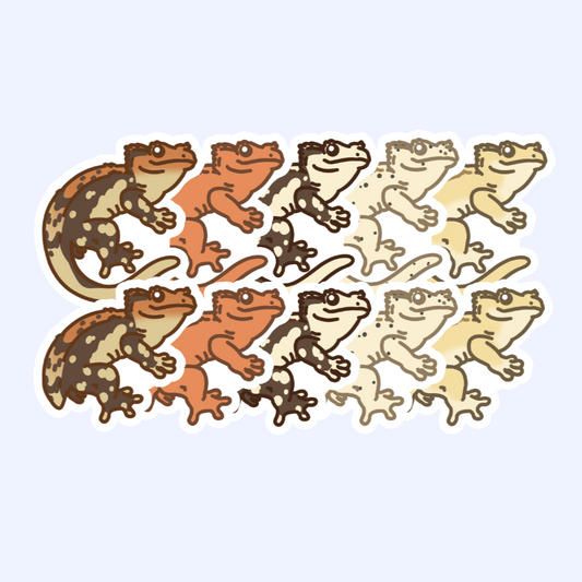 Crested Gecko - 3" Cresty Crestie Sticker