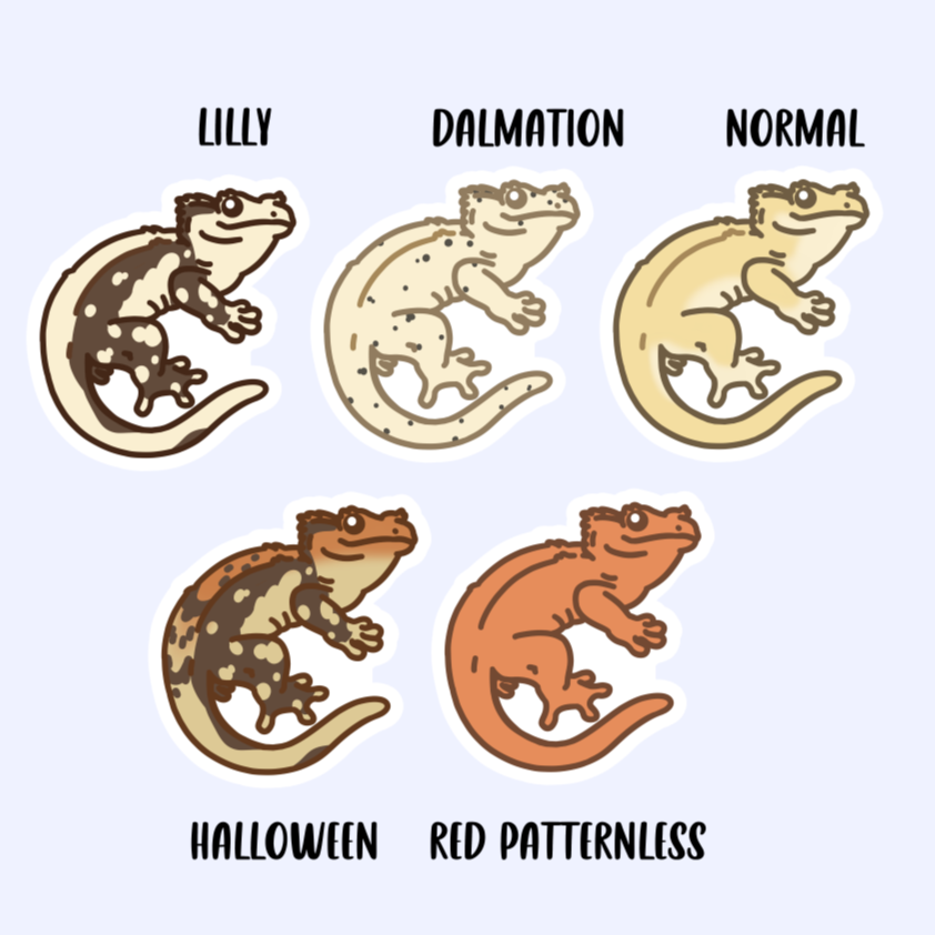 Crested Gecko - 3" Cresty Crestie Sticker