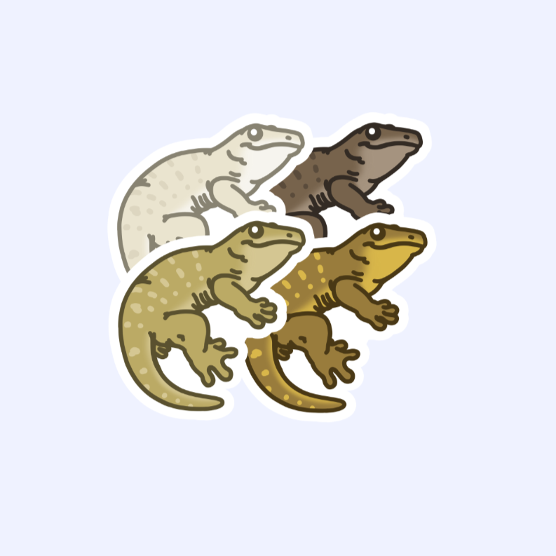 Leachie Gecko - 3" New Caledonian Giant Gecko, Leach's Giant, Leachianus Sticker