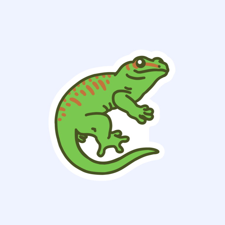 Giant Day Gecko - 3" Madagascan Day Gecko Sticker