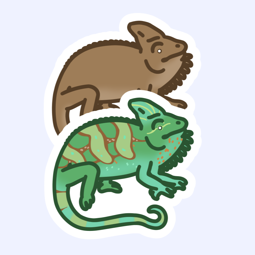 Veiled Chameleon - 3" Cone-Head Yemeni Chameleon Sticker