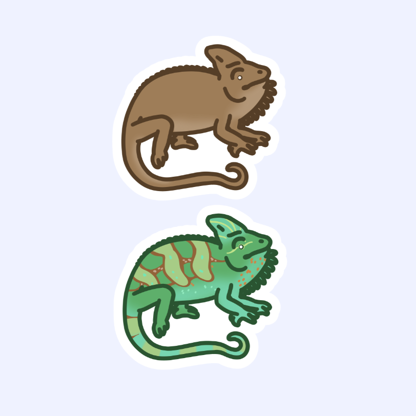 Veiled Chameleon - 3" Cone-Head Yemeni Chameleon Sticker