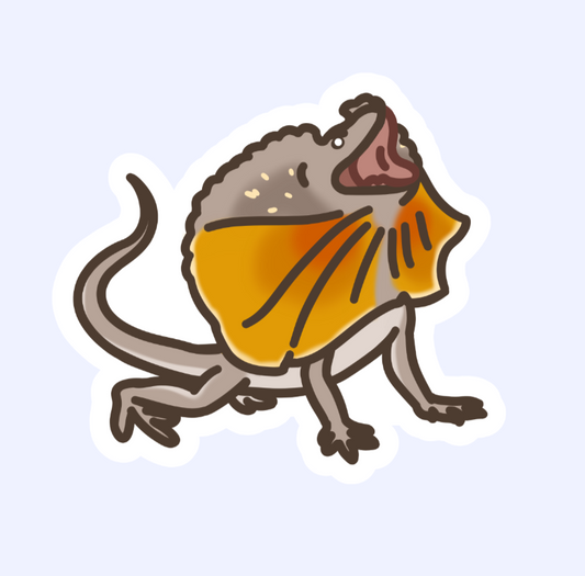 Frilled Lizard - 3" Frillneck Dragon Sticker