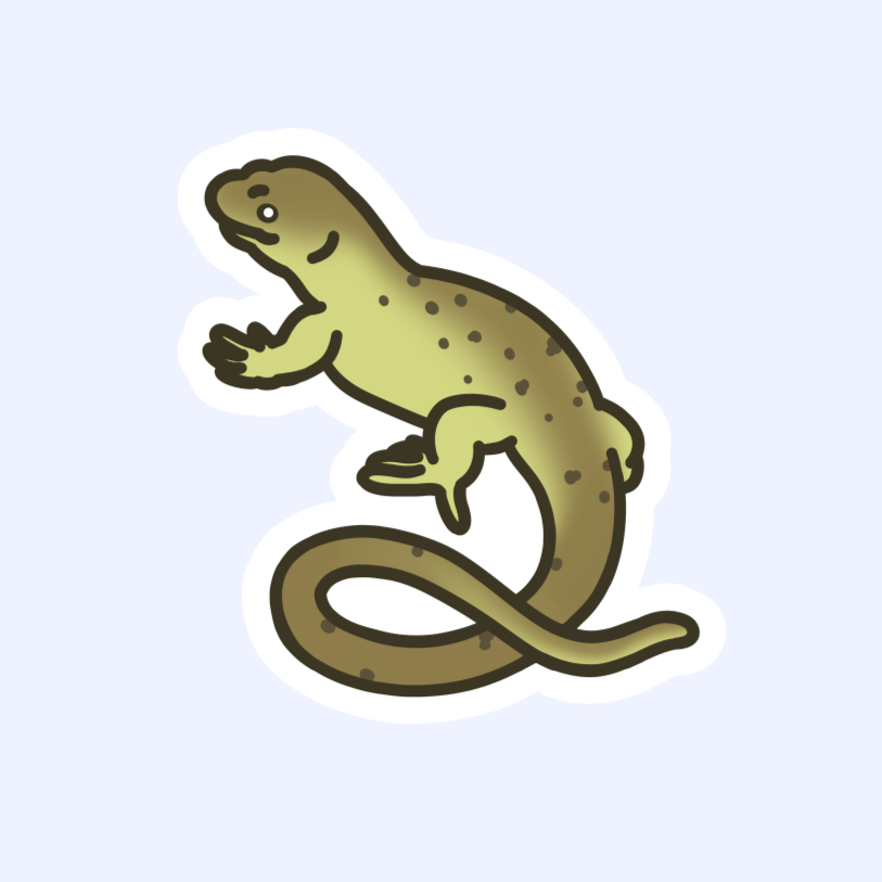 Monkey-Tailed Skink - 3" Prehensile-Tail, Giant, Zebra Skink Sticker