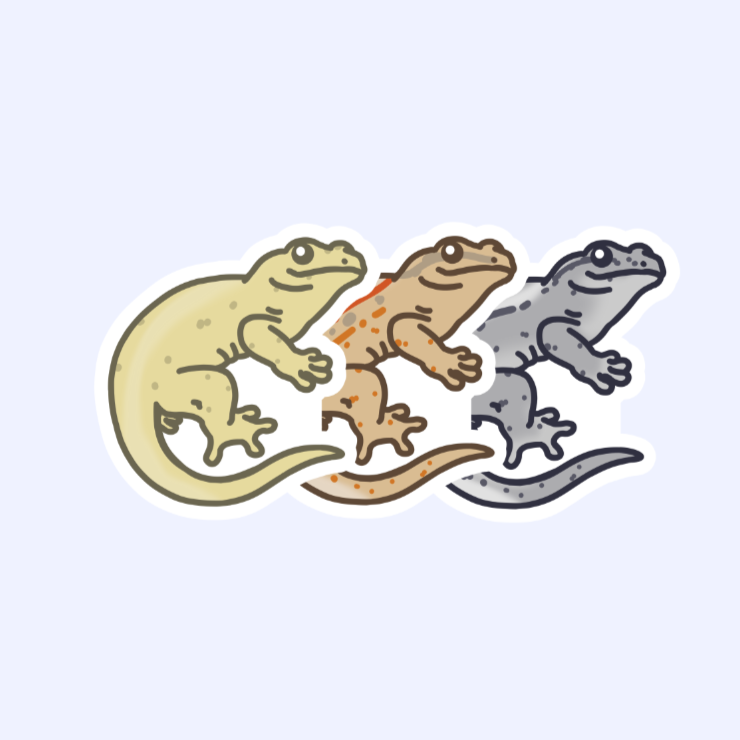 Gargoyle Gecko - 3" Knob-Headed Giant Gecko, New Caledonian Bumpy Gecko Sticker