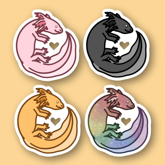 Axolotl Sticker - 3" LGBT+ Pride Amphibians Sticker