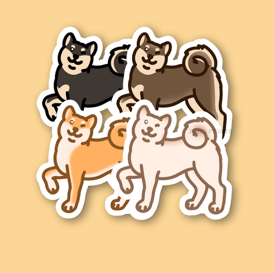 Shiba Inu - 3" Waterproof Sticker or 2" or 3" Keychain Non-Sporting