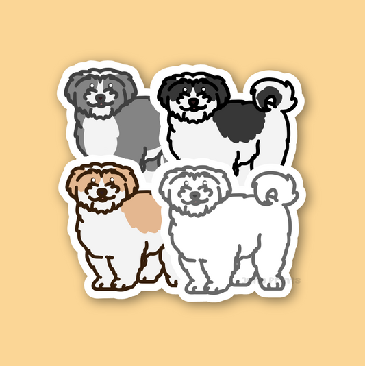 Fluffy Shih Tzu - 3" Dog Sticker or 2" Keychain or 3" Keychain Toy