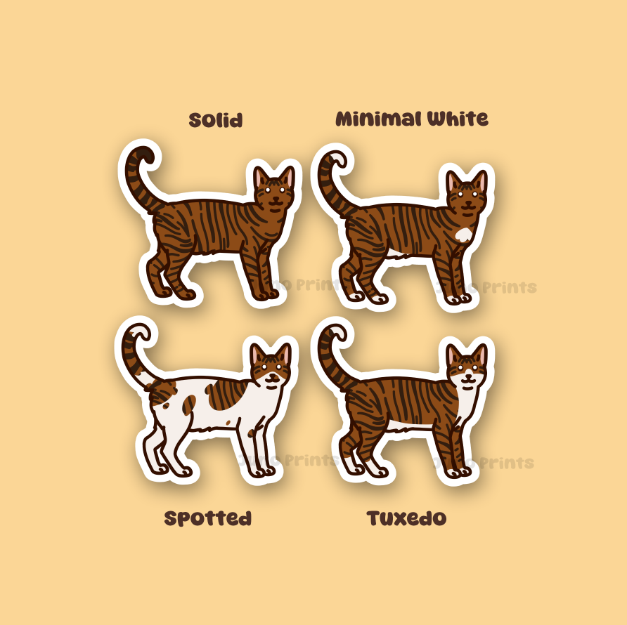 Brown Tabby Shorthair Cat - 3" Sticker