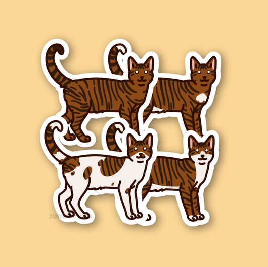 Brown Tabby Shorthair Cat - 3" Sticker