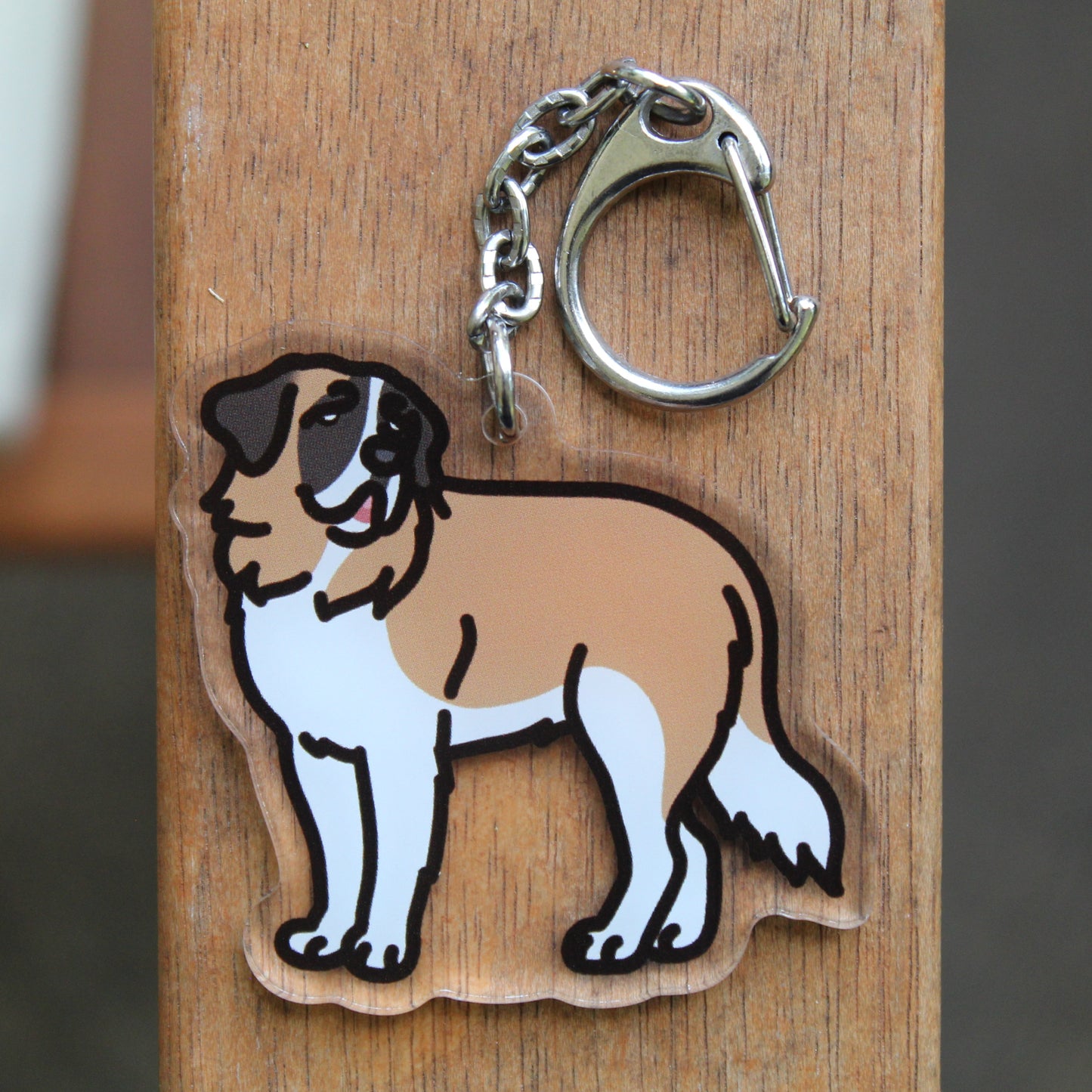Saint Bernard, Leonberger, Big White Fluffy Dogs - 3" Dog Sticker or 2" Keychain Working