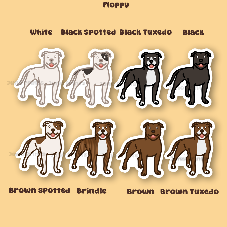 Staffordshire Bull Terrier - 3" AmStaff, Staffy Sticker or 2" Keychain