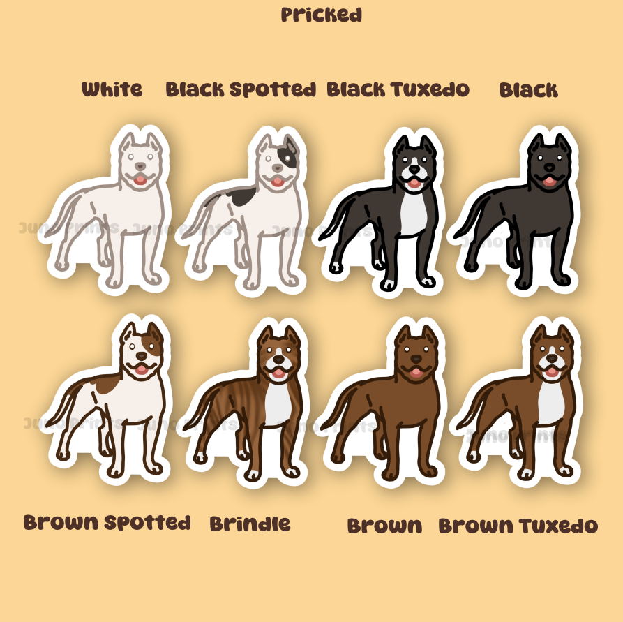 Staffordshire Bull Terrier - 3" AmStaff, Staffy Sticker or 2" Keychain