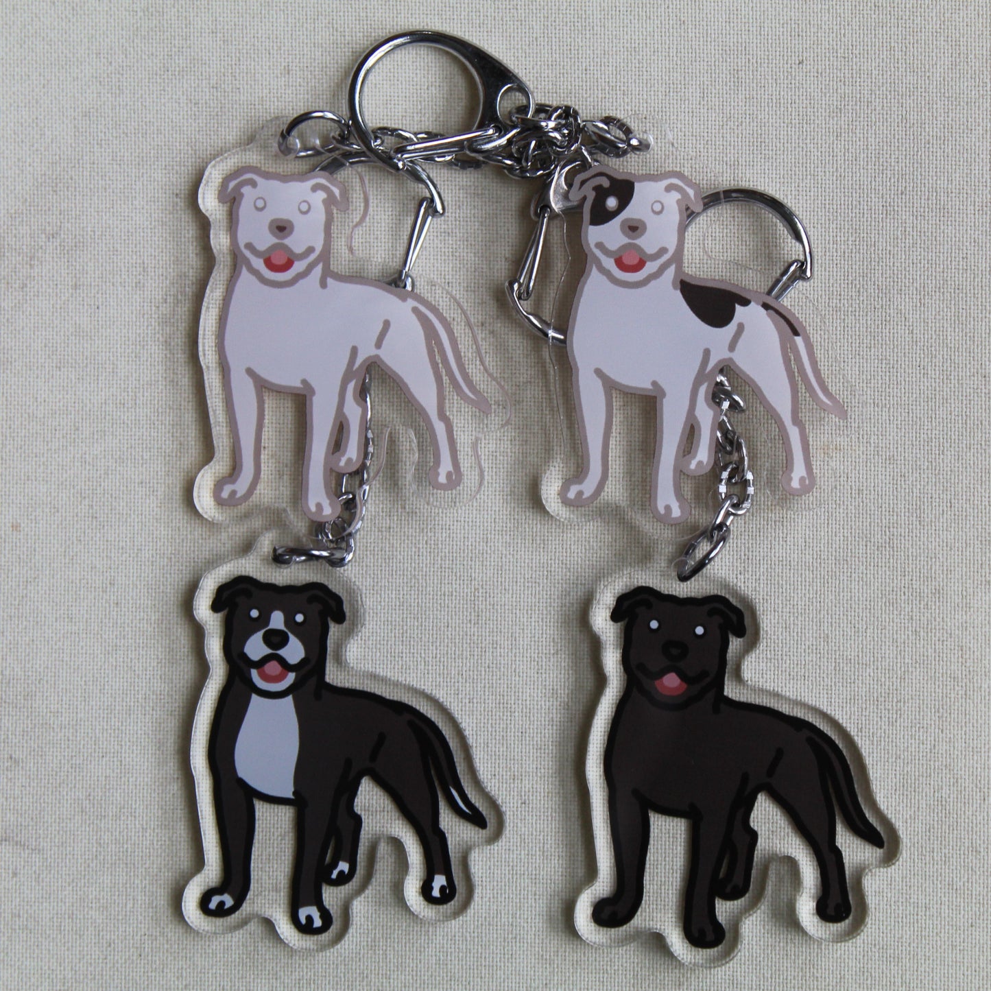 Staffordshire Bull Terrier - 3" AmStaff, Staffy Sticker or 2" Keychain