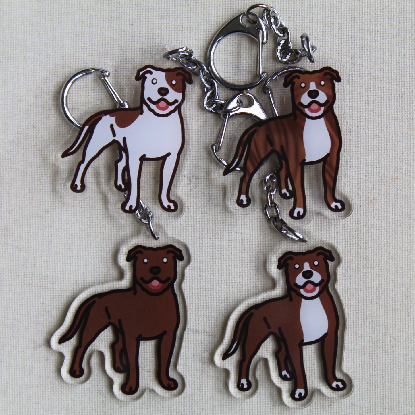 Staffordshire Bull Terrier - 3" AmStaff, Staffy Sticker or 2" Keychain