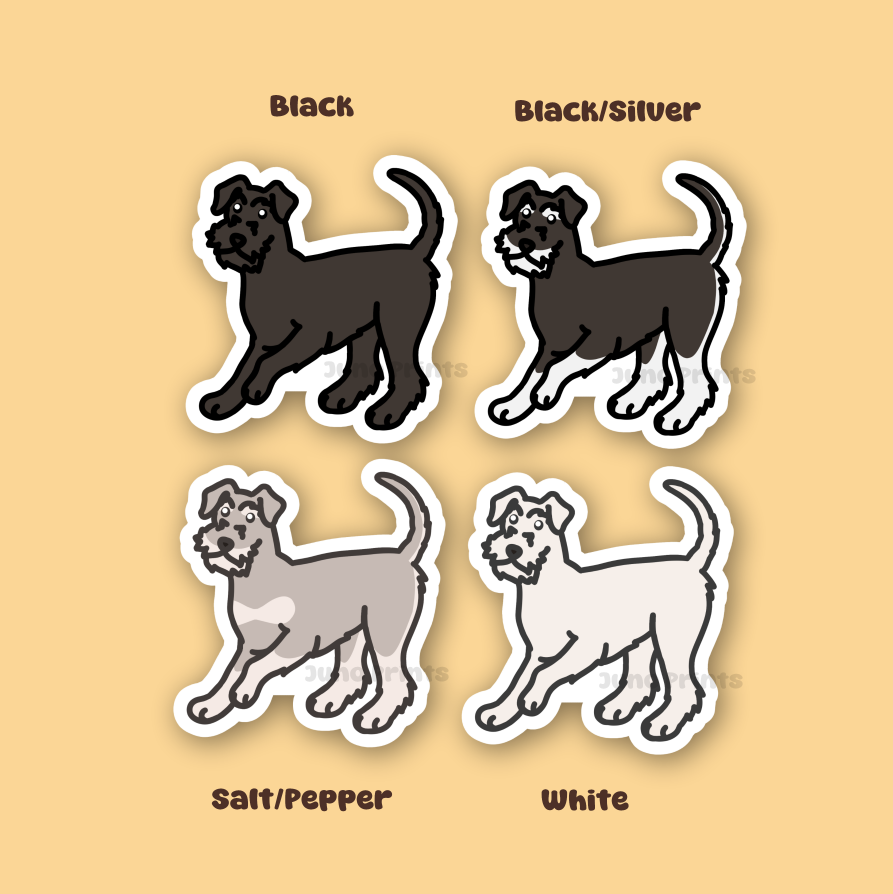Standard Schnauzer - 3" Dog Sticker or 2" Keychain Working