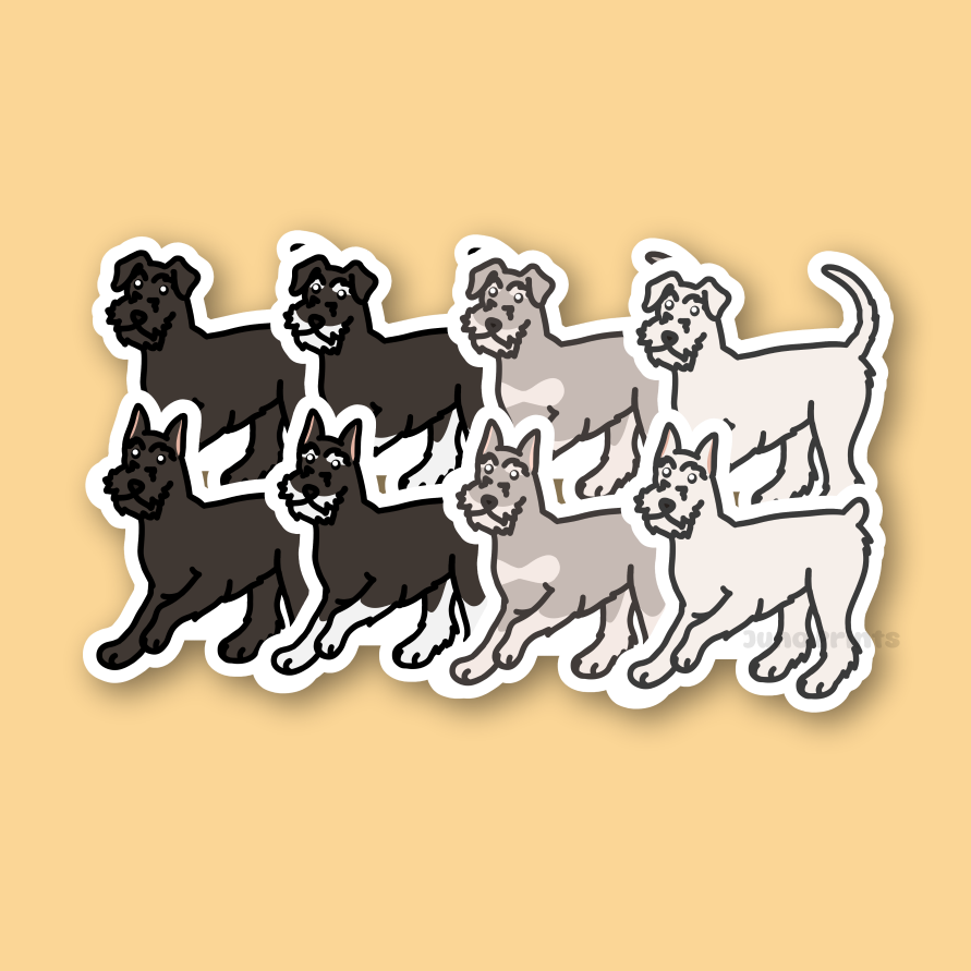 Standard Schnauzer - 3" Dog Sticker or 2" Keychain Working
