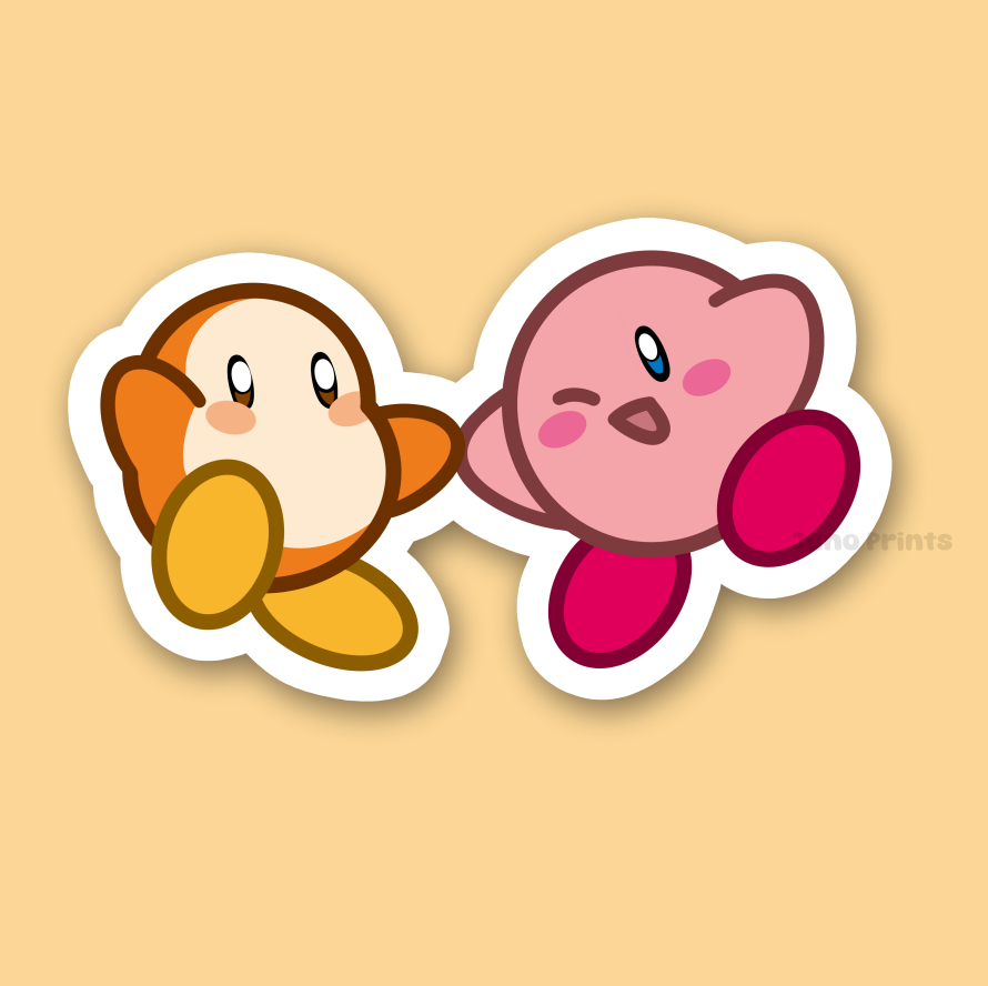 Waddle Dee and Kirby - 3" Kirb Sticker