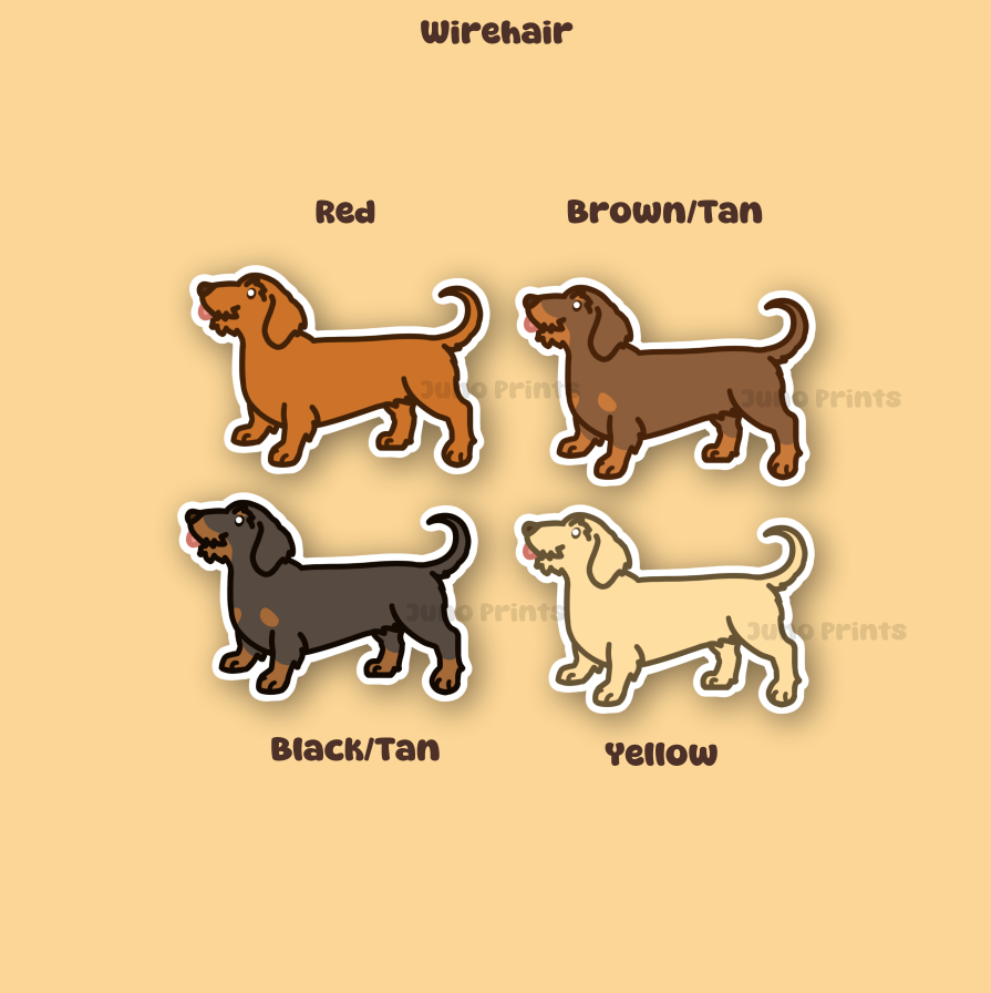 Dachshund, Wiener Dog- 3" Weenie Dog Doxie Sausage Dog Sticker or 2" Keychain Hound