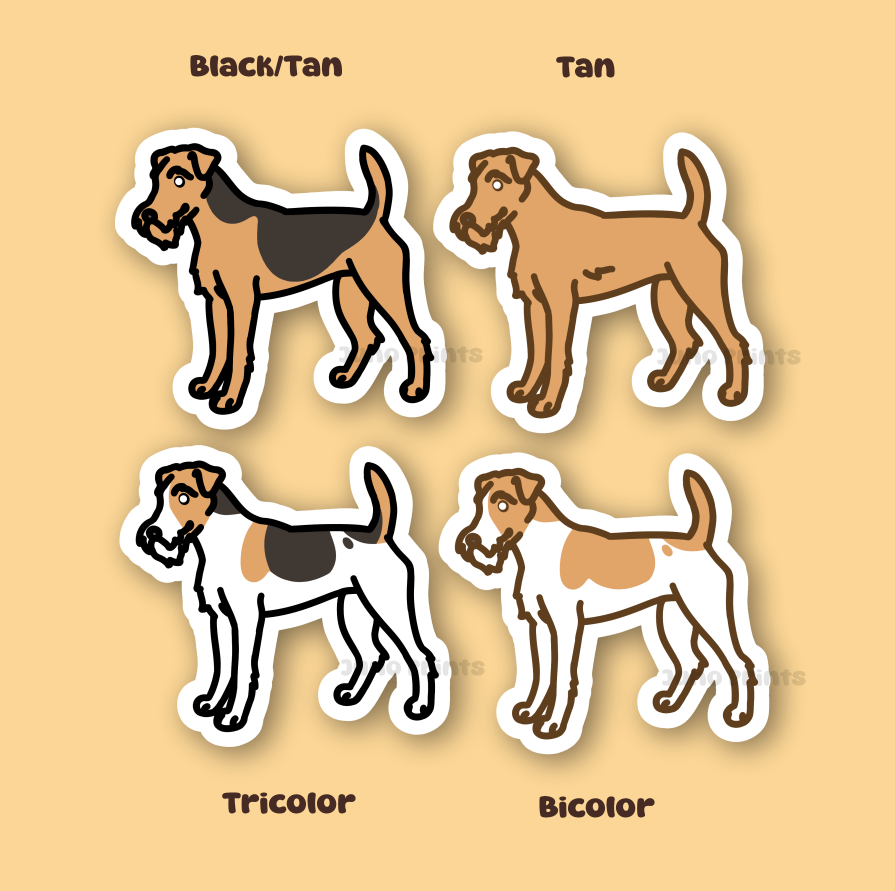Wire Fox Terrier, Irish, Lakeland, Airedale - 3" Waterproof Sticker or 2" Keychain