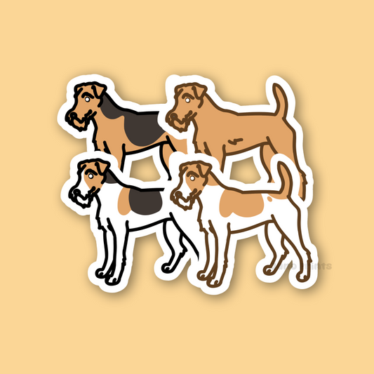 Wire Fox Terrier, Irish, Lakeland, Airedale - 3" Waterproof Sticker or 2" Keychain