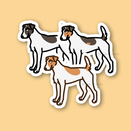 Wire Parson Russell Terrier - 3" Tall Jack Russell Sticker