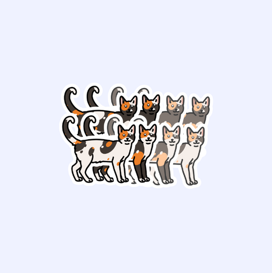 Calico or Tortoiseshell Domestic Shorthair Sticker - 3" Regular or Dilute Cat Sticker