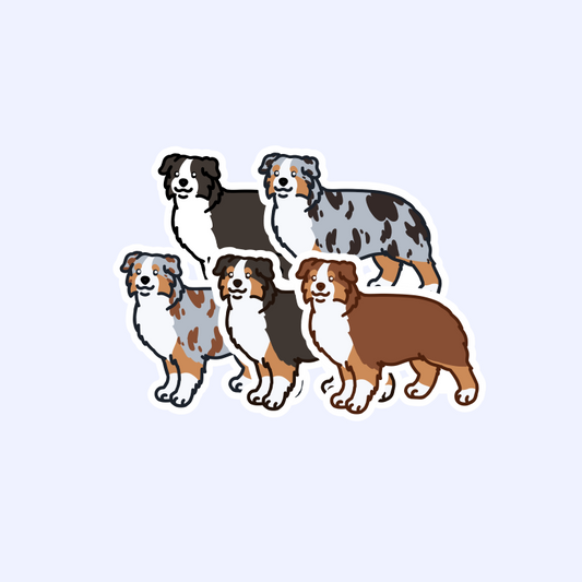 Australian Shepherd Dog Sticker - 3" Waterproof Sticker