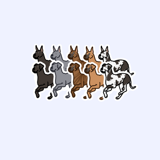 Great Dane Dog Sticker - 3" Horse Dog Sticker