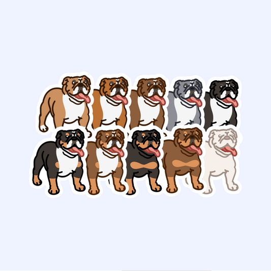 English Bulldog Sticker - 3" Dog Sticker