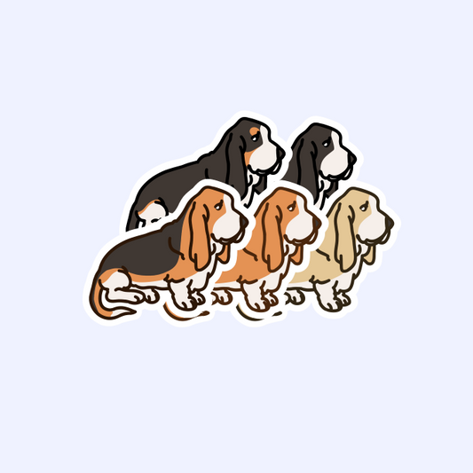 Basset Hound Sticker - 3" Hound Dog Sticker