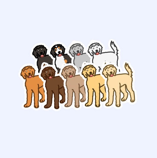 Goldendoodle/Labradoodle/Bernedoodle/Poodle Mix Sticker - 3" Dog Sticker