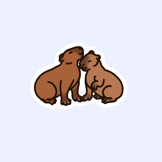 Capybaras in Love - 3" Waterproof Capybara Sticker