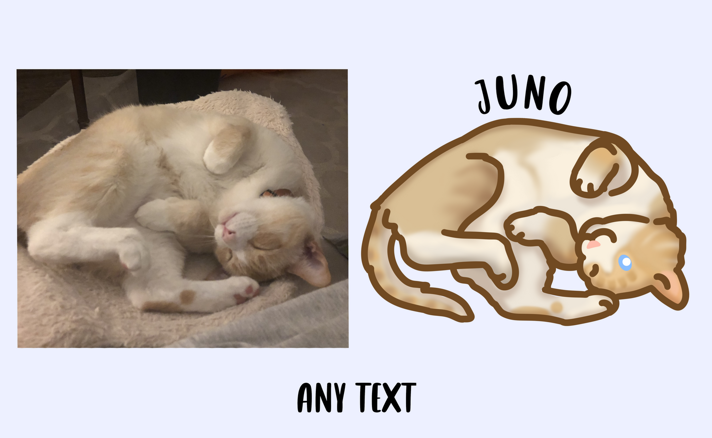 Cute Cartoony Custom Cat Sticker - Personalized Pet Portrait
