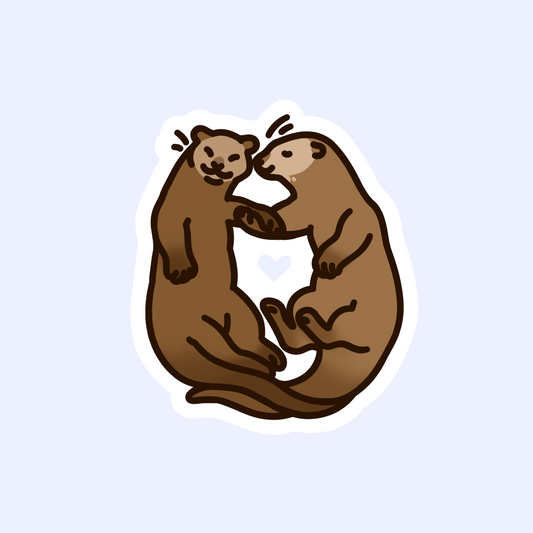 Otters in Love - 3" Waterproof Sea Otter Sticker