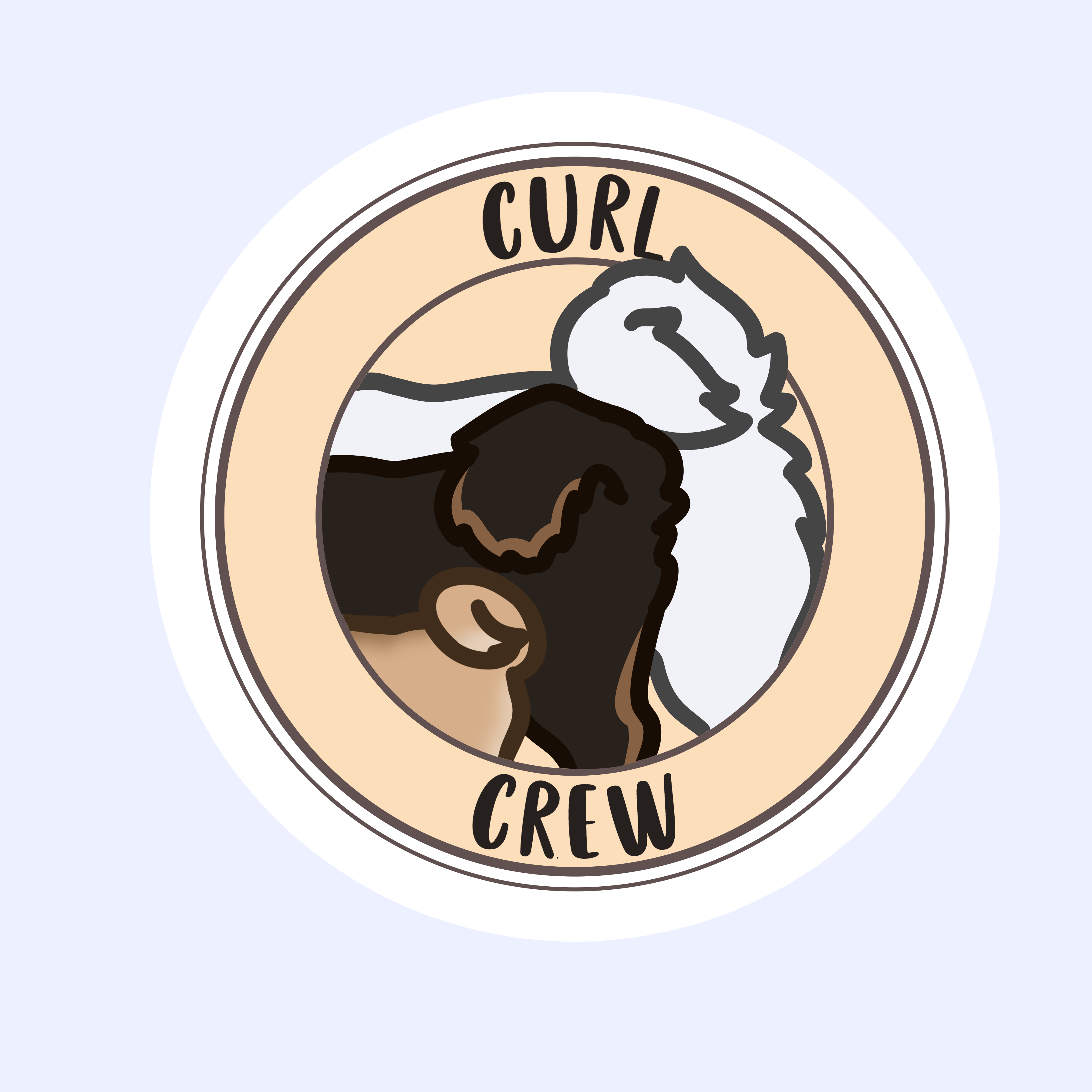 Curl Crew Sticker - Sticker for Dog Lovers – Juno Prints