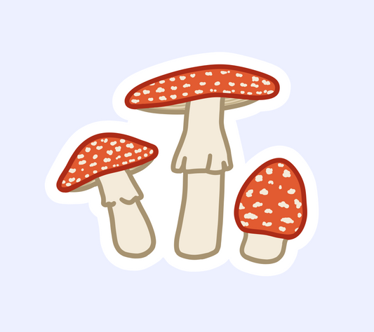 Fly Agaric/Amanita Mushroom Sticker - 3" Waterproof Mushroom Sticker