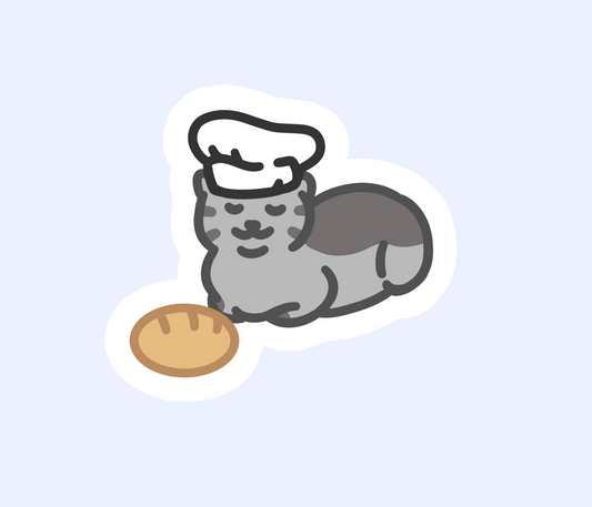 Chef Cat Alfredo Sticker - Lovely Loaves