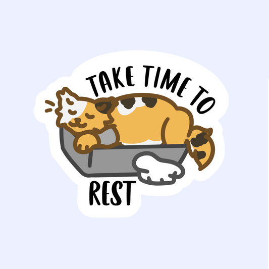 Take Time to Rest - Chef Cat Fettuccine Sticker