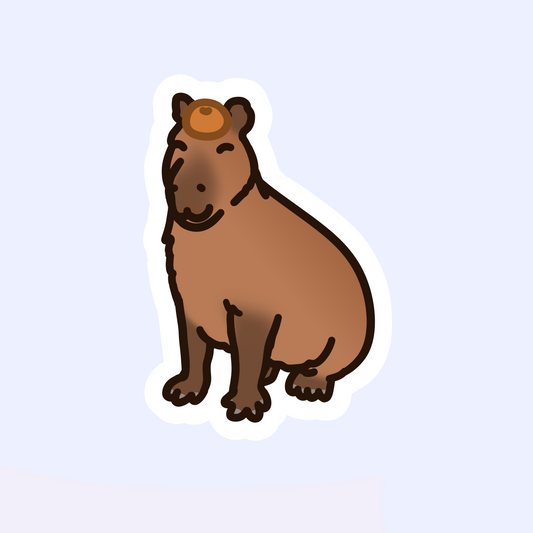 Funny Capybara - Cute 4" or 3" Waterproof Capybara Sticker