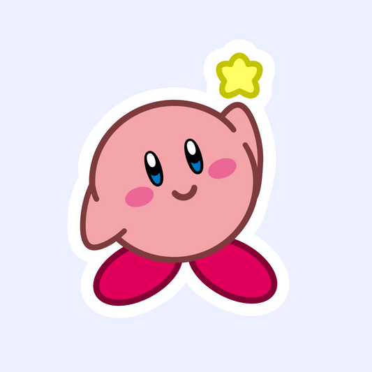 Kirby with Star Sticker - 3" Waterproof Sticker