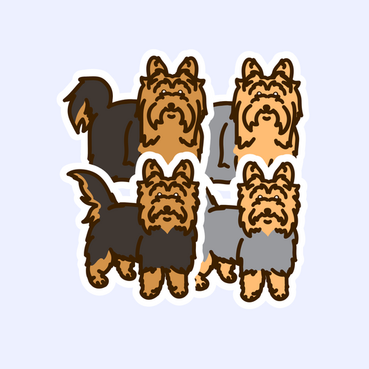 Yorkshire/Yorkie Terrier Sticker - 3" Waterproof Sticker - Long Haired and Short Haired Options